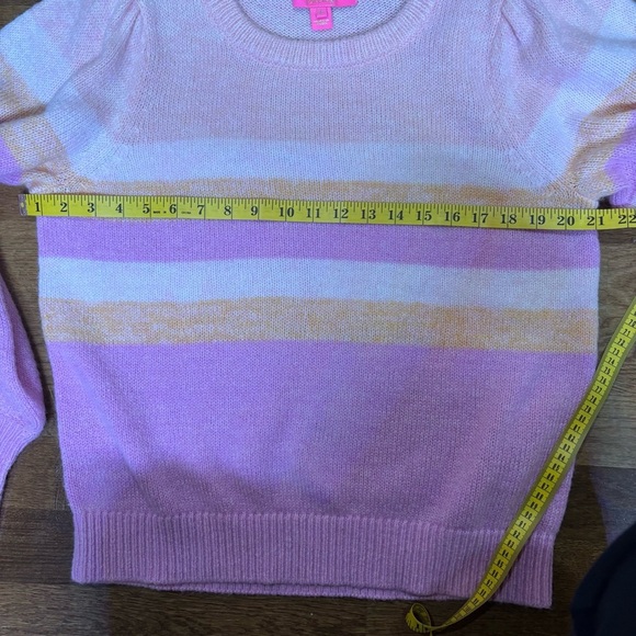 Lilly Pulitzer women’s size ex large ritza pink striped sweater ballon sleeve - Picture 8 of 10